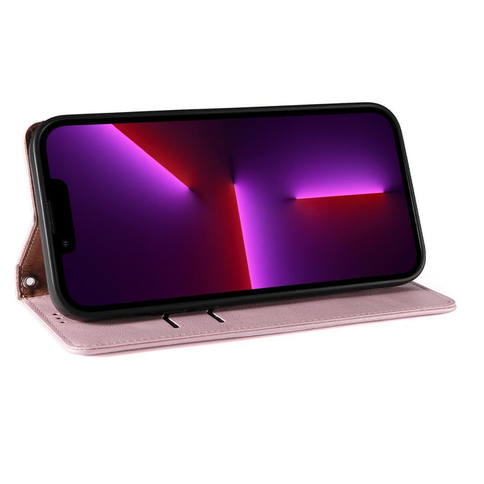 Magnet Strap Case for Samsung Galaxy S23+ Flip Wallet Mini Lanyard Stand Pink