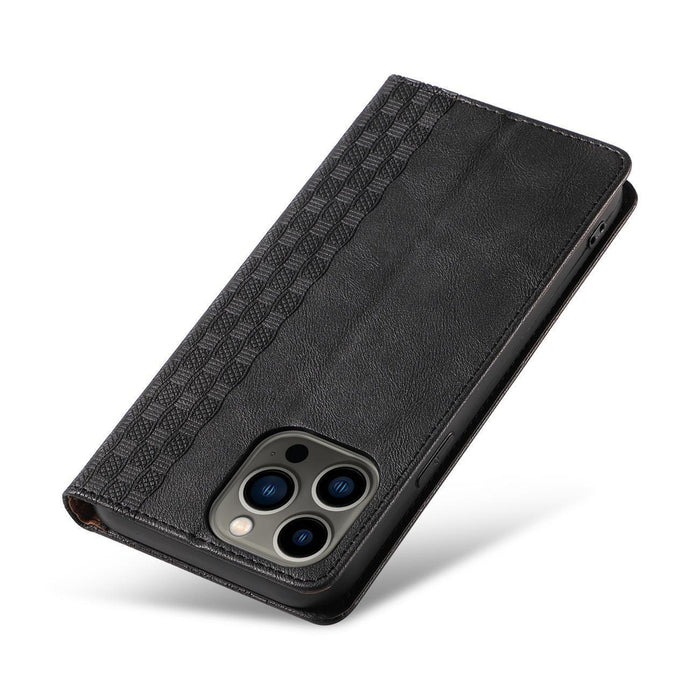 Magnet Strap Case for Samsung Galaxy S23 Ultra Flip Wallet Mini Lanyard Stand Black