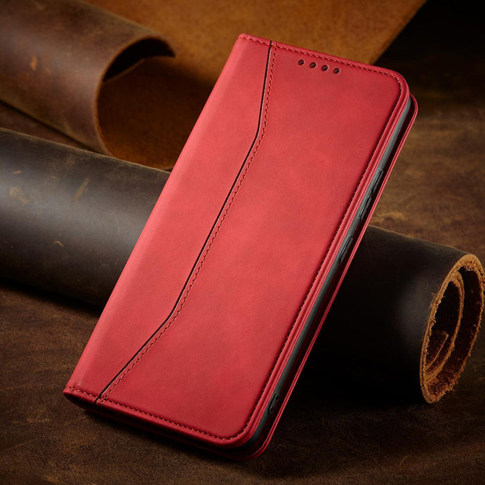 Magnet Fancy Case for Samsung Galaxy S23+ flip cover wallet stand red