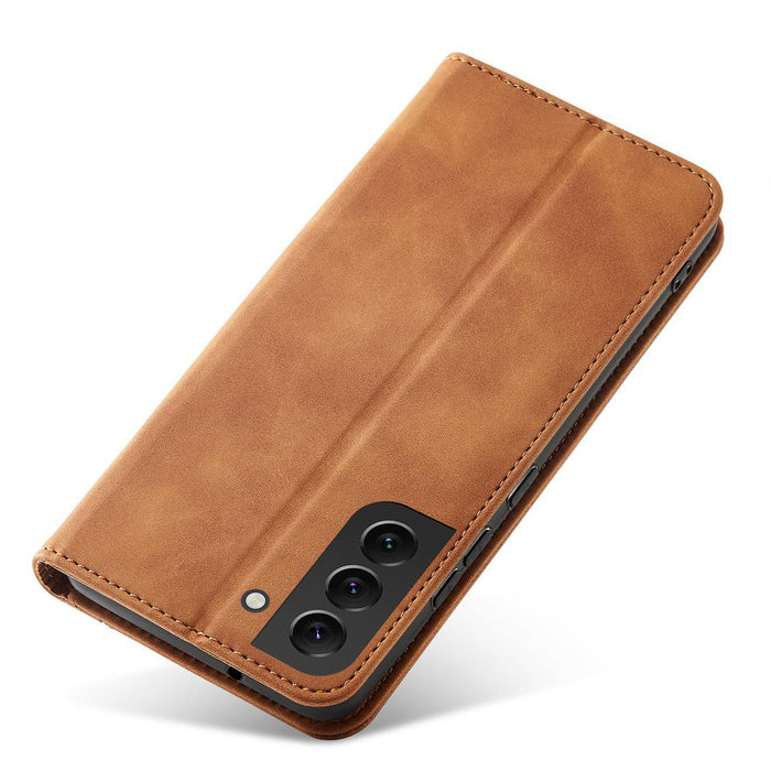 Magnet Fancy Case for Samsung Galaxy S23+ flip cover wallet stand brown