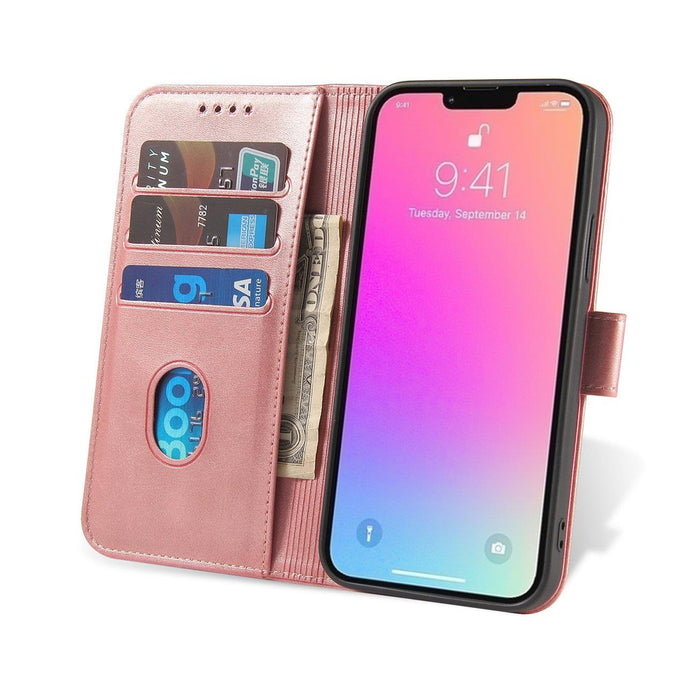 Magnet Case for Samsung Galaxy S23 flip cover wallet stand pink