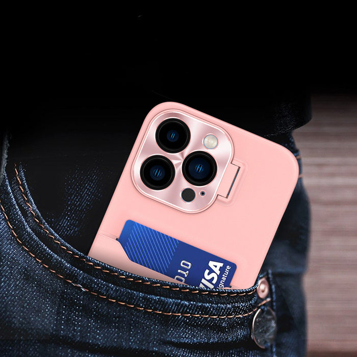 Leather Stand Case for Samsung Galaxy S23+ card wallet cover with stand pink