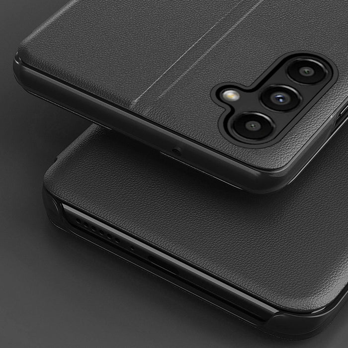 Eco Leather View Case case for Samsung Galaxy A14 with a flip stand black