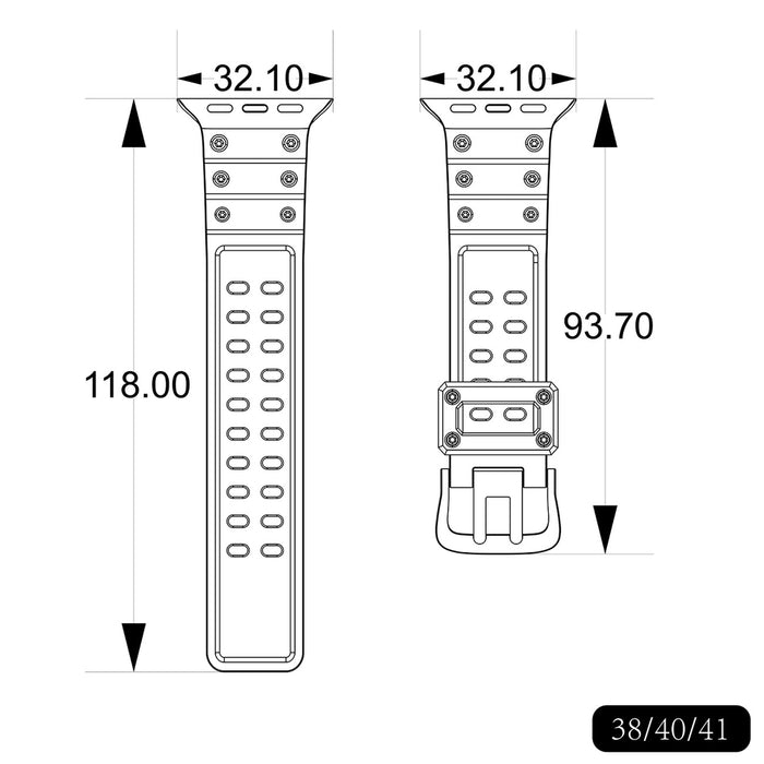 Strap Triple Protection for Apple Watch 38 / 40 / 41 mm band bracelet - white