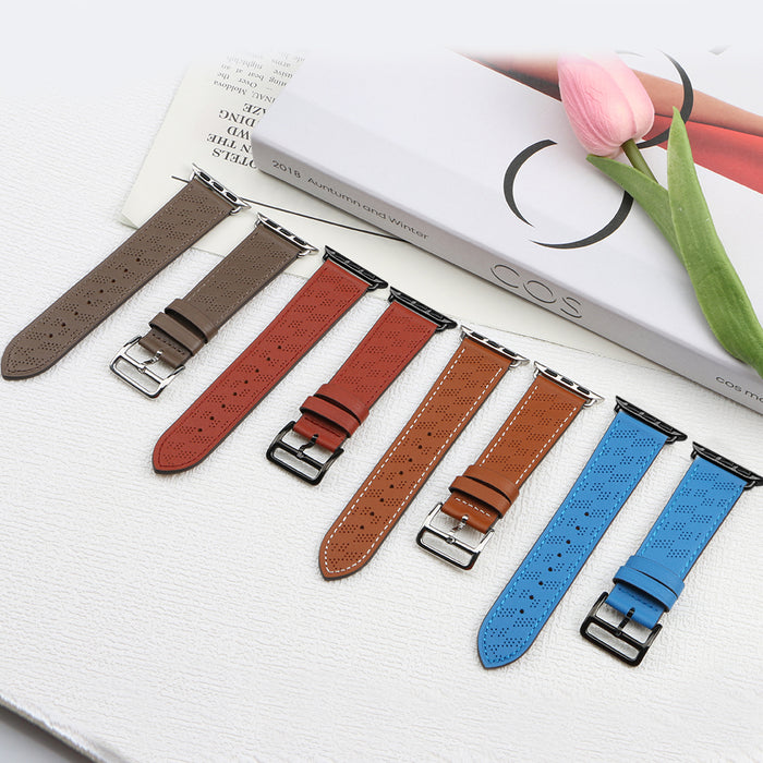 Strap Leather for Apple Watch 38 / 40 / 41 mm band bracelet - red