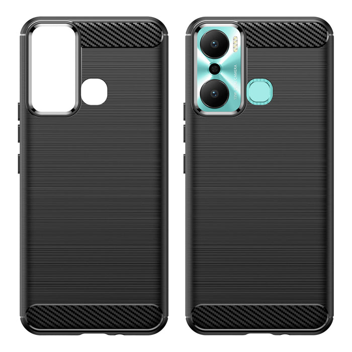 Carbon Case case for Infinix Hot 20 Play flexible silicone carbon cover black