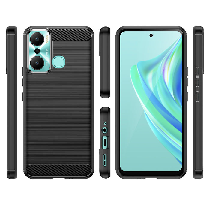 Carbon Case case for Infinix Hot 20 Play flexible silicone carbon cover black
