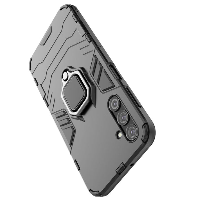 Ring Armor case for Samsung Galaxy A24 4G armored cover magnetic holder ring black