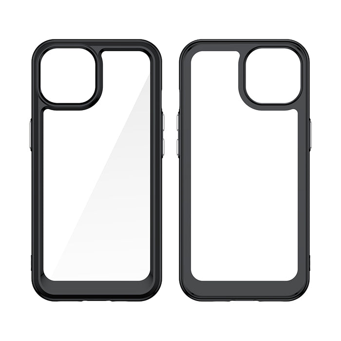 Outer Space reinforced case with flexible frame for iPhone 15 - red