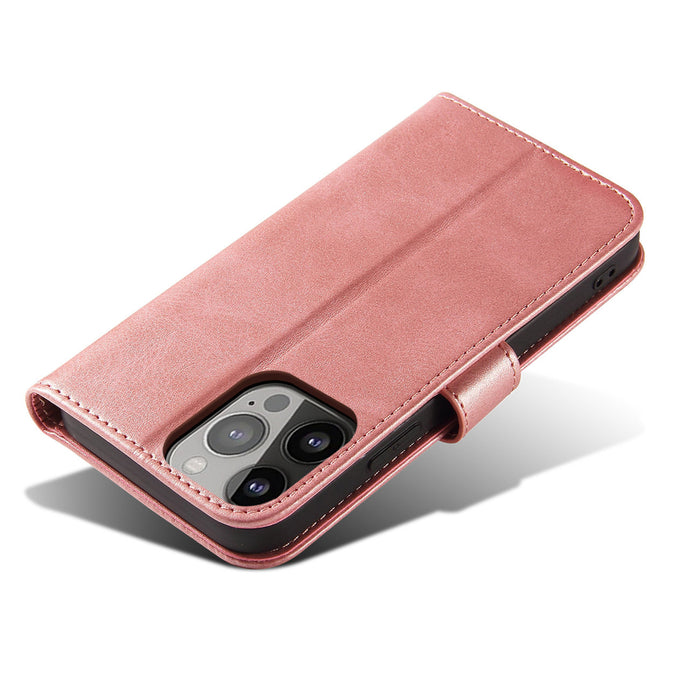 Wallet Case with Stand for iPhone 15 Pro Magnet Case - Pink
