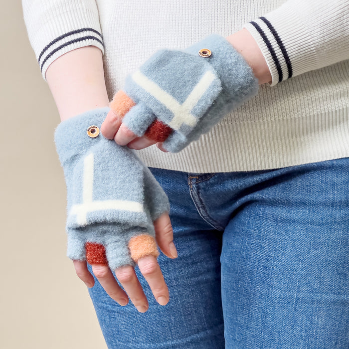 Women's/children's winter telephone gloves - blue