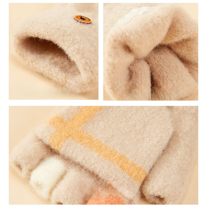Women's/children's winter telephone gloves - pink