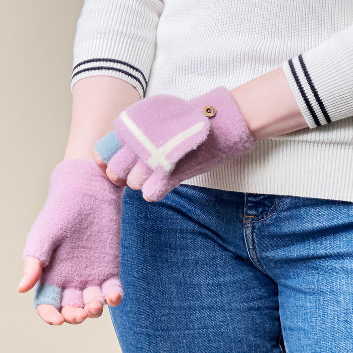 Women's/children's winter telephone gloves - pink