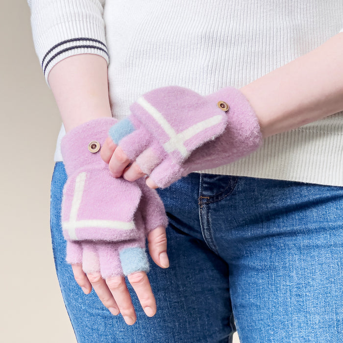 Women's/children's winter telephone gloves - pink
