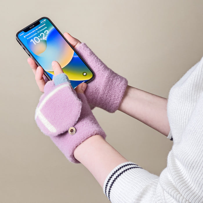 Women's/children's winter telephone gloves - pink