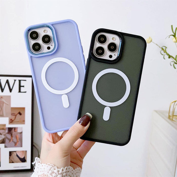Magnetic Color Matte Case for iPhone 15 Pro Max - black