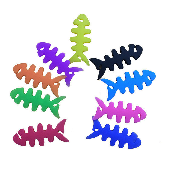 Fish-shaped headphone cable wrap - green