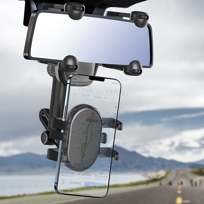 Car Phone Holder for Rearview Mirror - Black