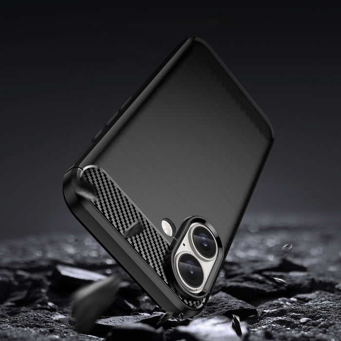 Carbon Case for iPhone 16 Plus Silicone Case - Black