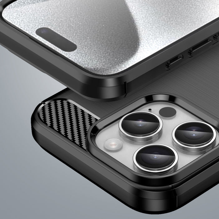 Carbon Case for iPhone 16 Pro Max Silicone Case - Black