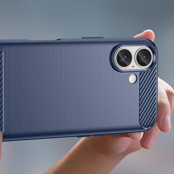 Carbon Case for iPhone 16 Silicone Case - Blue