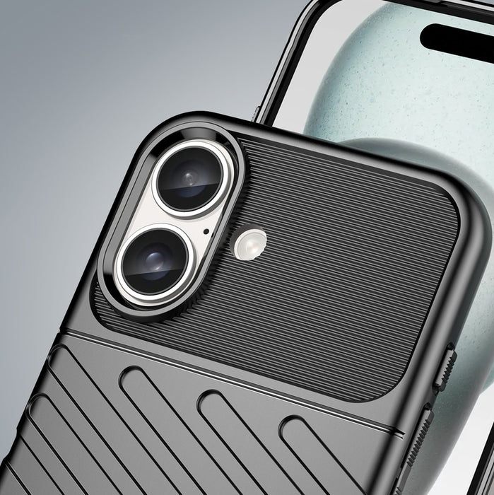 Thunder Case for iPhone 16 Plus Silicone Case - Black