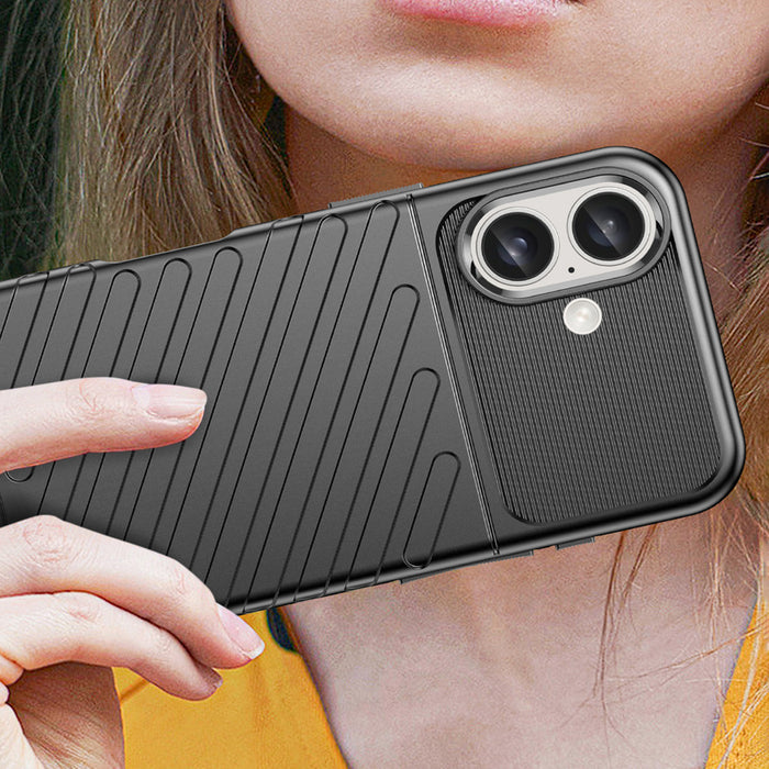 Thunder Case for iPhone 16 Plus Silicone Case - Black