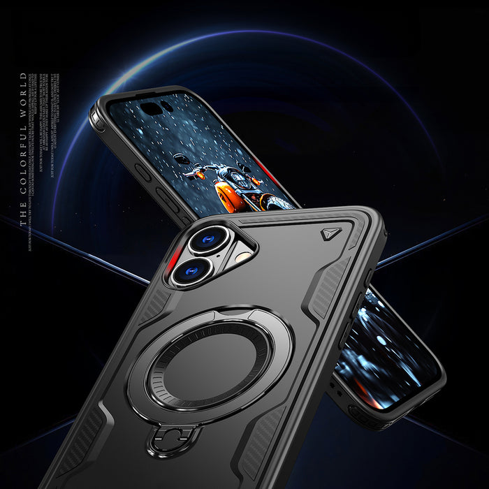 Hybrid Armor Trendy Case with MagSafe for iPhone 16 Plus - Black
