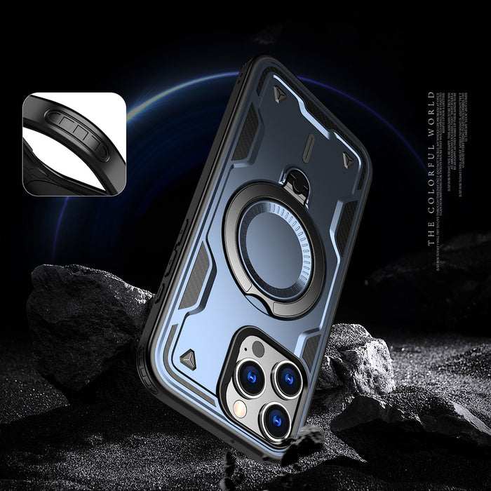 Hybrid Armor Trendy Case with MagSafe for iPhone 16 Pro - Blue