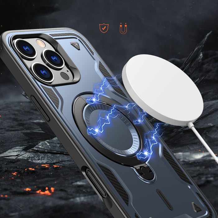 Hybrid Armor Trendy Case with MagSafe for iPhone 16 Pro Max - Blue