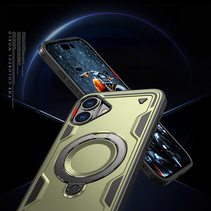 Hybrid Armor Trendy Case with MagSafe for iPhone 16 - Green