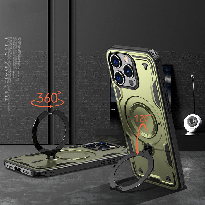 Hybrid Armor Trendy Case with MagSafe for iPhone 16 Pro Max - Green