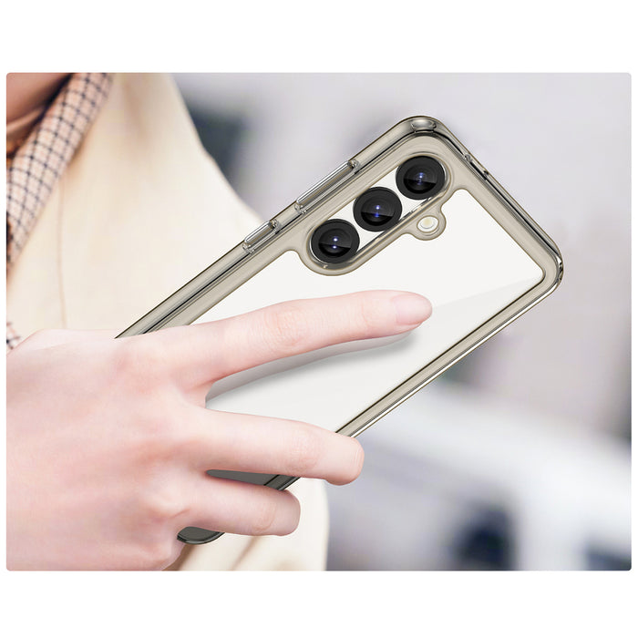 Outer Space Case with Gel Frame for Samsung Galaxy S25 - Clear Black