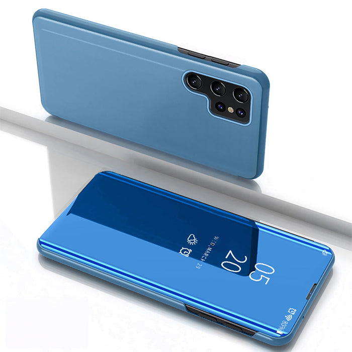 Clear View Case for Samsung Galaxy S25 Ultra Flip Cover - Blue
