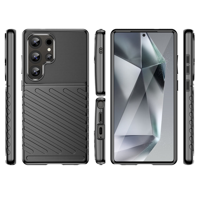 Thunder Case Samsung Galaxy S25 Ultra Silicone Armored Case - Black