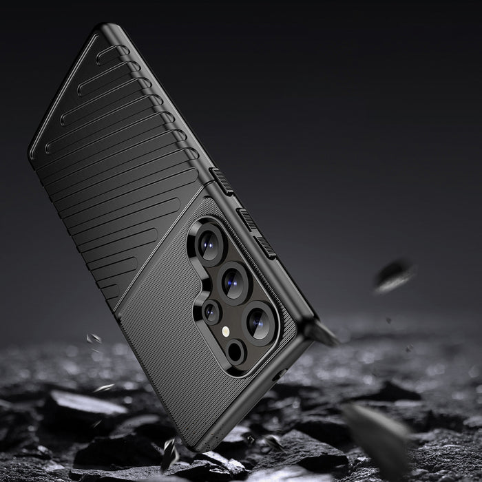 Thunder Case Samsung Galaxy S25 Ultra Silicone Armored Case - Black