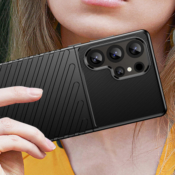 Thunder Case Samsung Galaxy S25 Ultra Silicone Armored Case - Black