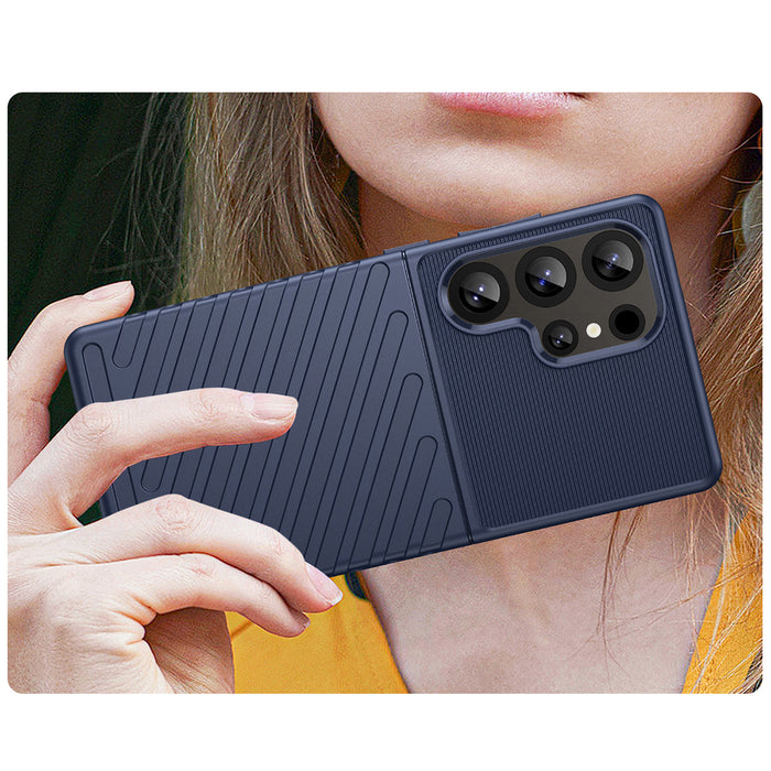 Thunder Case Samsung Galaxy S25 Ultra Silicone Armored Case - Blue