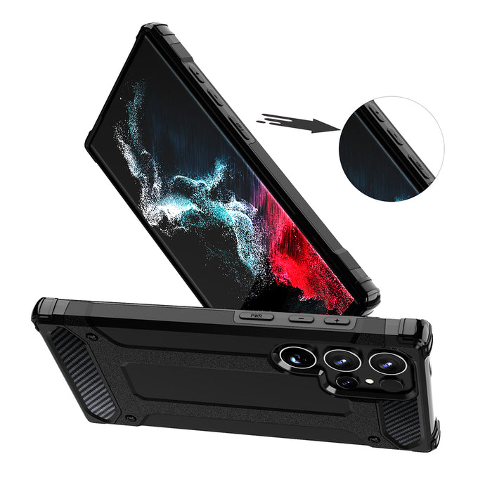Hybrid Armor Case for Samsung Galaxy S25 Ultra Armored Hybrid Case - Black