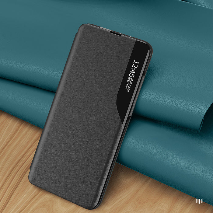 Eco Leather View Case for Samsung Galaxy S24 FE with Flip and Stand - Black