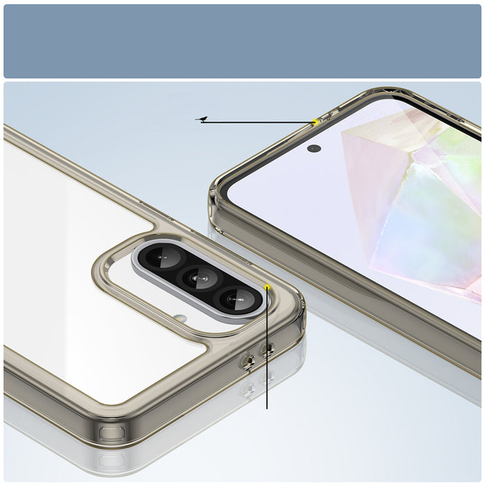 Outer Space Case for Samsung Galaxy A56 Cover with Flexible Frame - Semi-Transparent, Black