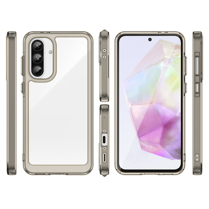 Outer Space Case for Samsung Galaxy A26 Cover with Flexible Frame - Semi-Transparent, Black