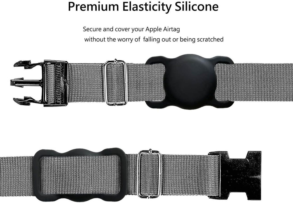Apple AirTag Silicone Case for Dog or Cat Collar - Black
