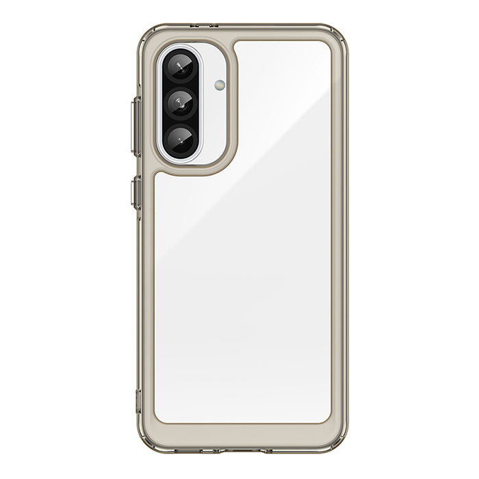 Outer Space Case for Samsung Galaxy A36 Cover with Flexible Frame - Semi-Transparent, Black