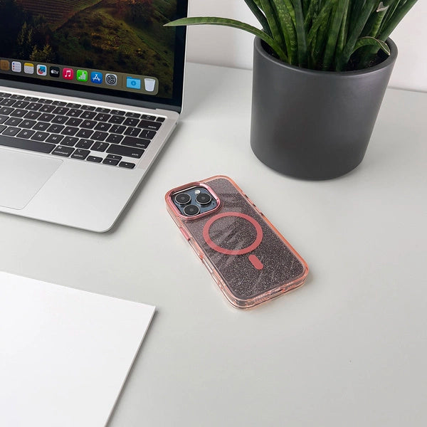 Glitter Case with MagSafe for iPhone 16e / 17e - Pink