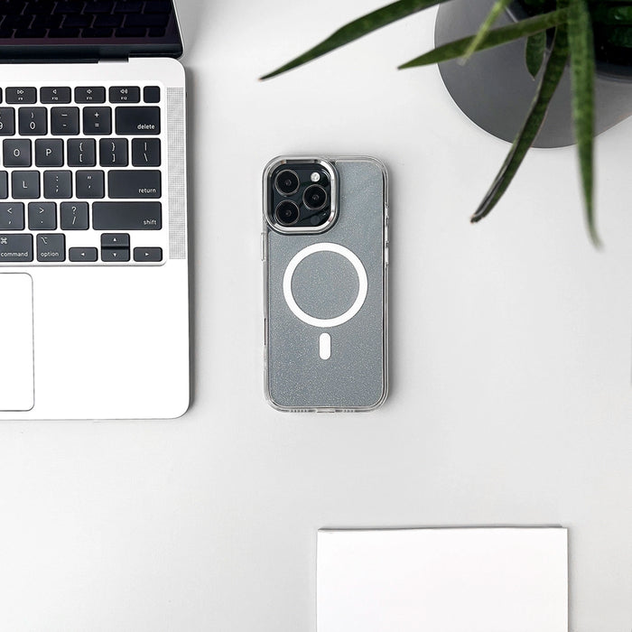 Glitter Case with MagSafe for Samsung Galaxy A56 5G - White