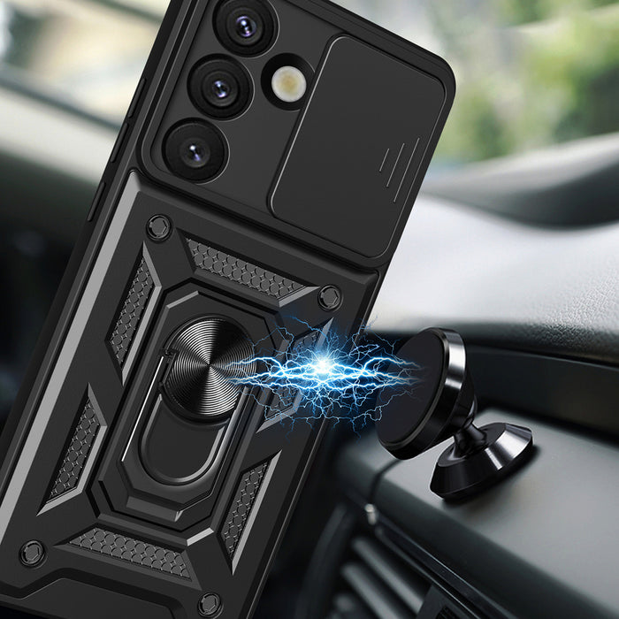 Hybrid Armor Camshield with Stand and Camera Cover for Nothing Phone (3a) 5G - Black