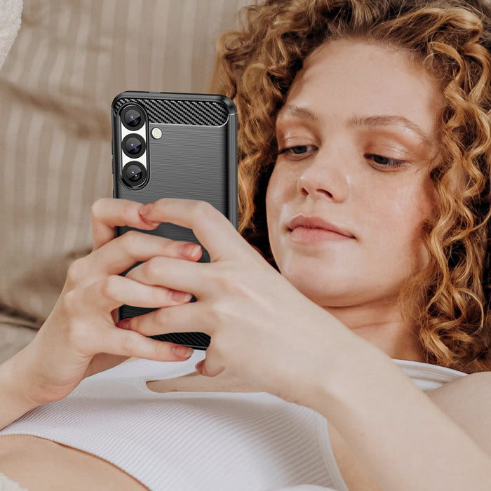 Carbon Case Flexible Silicone for Xiaomi Redmi Note 14 5G - Black