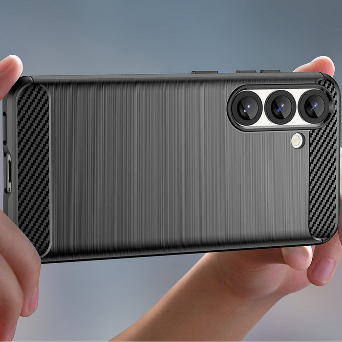 Carbon Case Flexible Silicone for Xiaomi Redmi Note 14S - Black