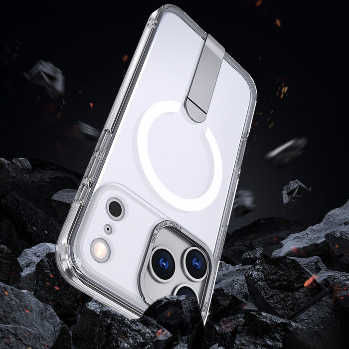 Hybrid Armor X Case for iPhone 17 Pro Max with Stand, Compatible with MagSafe - Transparent